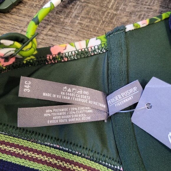 NWT AERIE | Floral Swim Bikini Set Perkier Pushup | Sz. XL / 34C - Picture 4 of 9